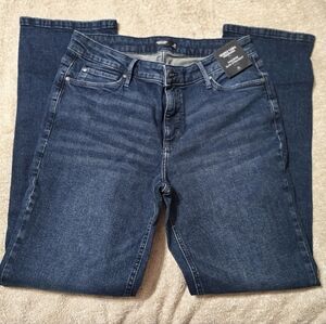 NWT Size 10 Long Simply Vera Vera Wang Dark Blue Straight Leg Jeans